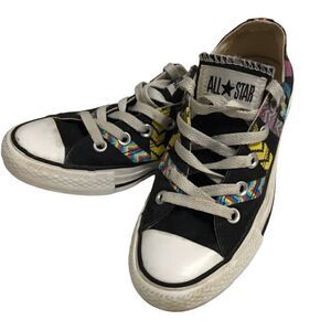 Converse CTAS Black with Multicolored Stripes Low Top Sneakers